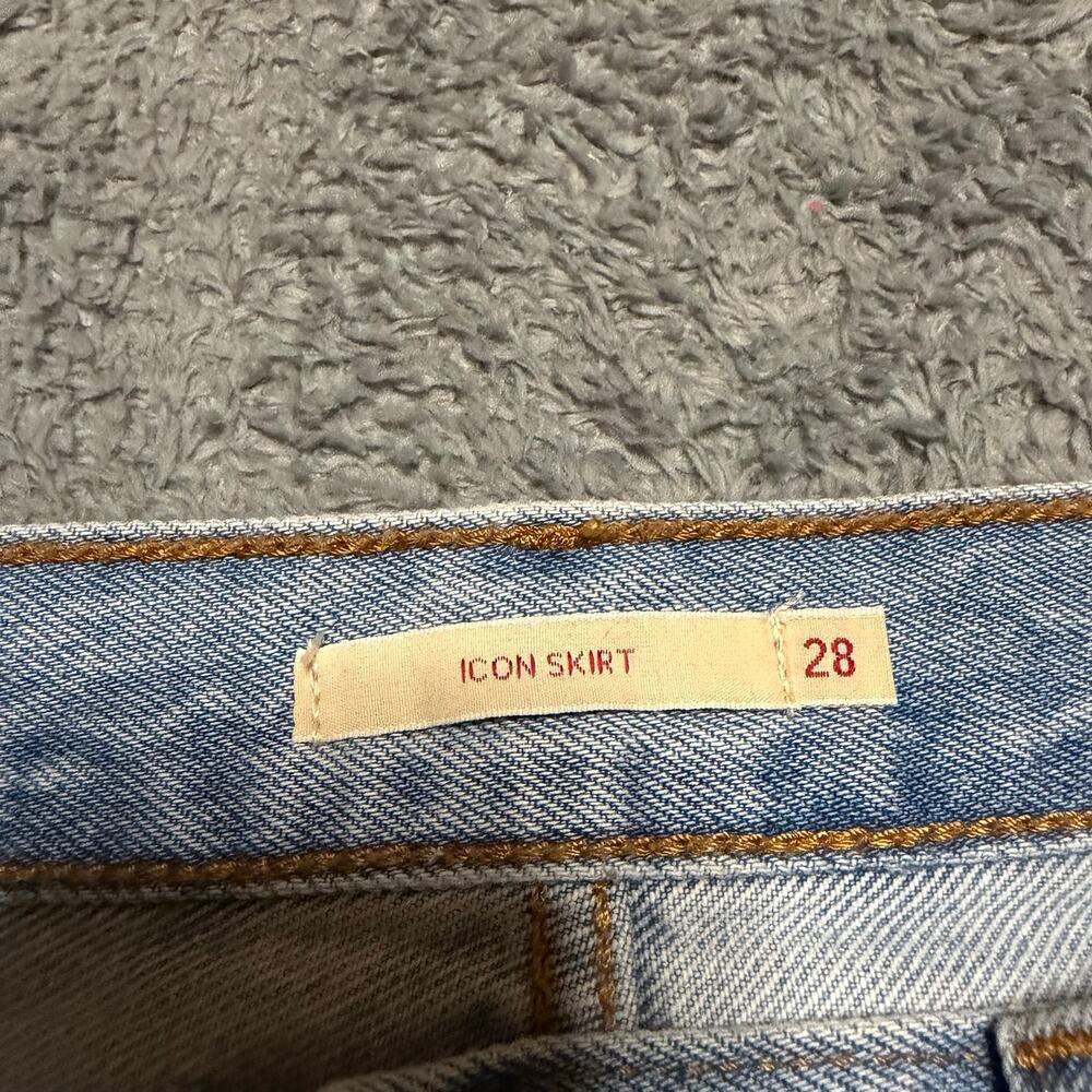 Levis Icon Skirt Denim Womens 28 Mini Skirt Blue Premium - Picture 4 of 9